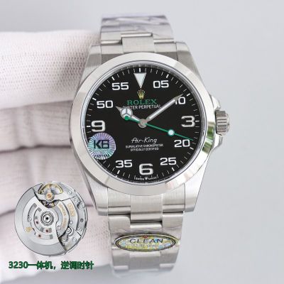 C Factory Swiss 3230 ROLEX Air-king Black Dial Watch 40 mm